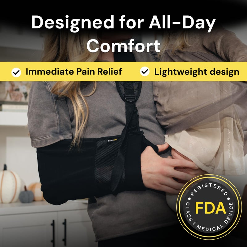 BraceUP Arm Sling for Shoulder Injury for Women and Men - Rotator Cuff Torn, Wrist and Elbow Surgery with Adjustable Padded Arm Support Strap - Image 3